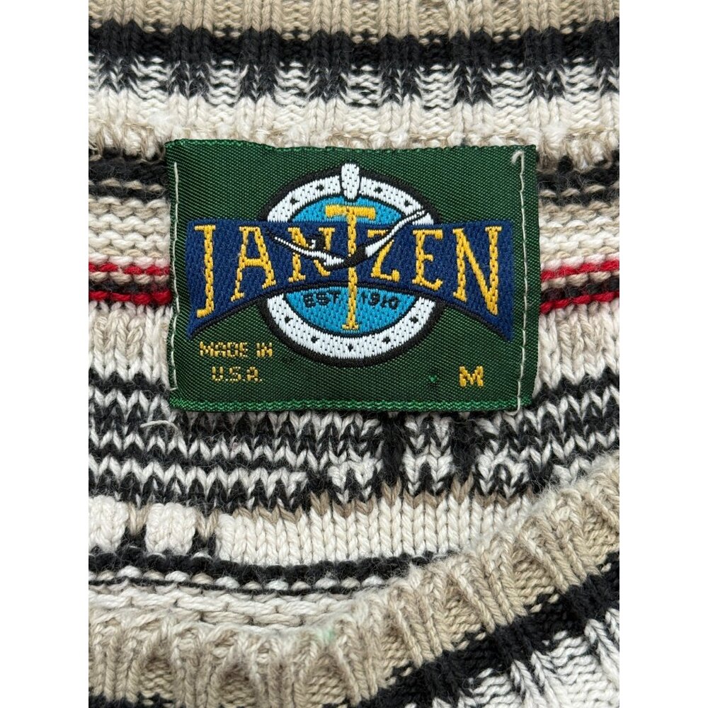 Jantzen Mens Size M Pullover Sweater Striped Multicolor Made In USA Vintage - Picture 3 of 5